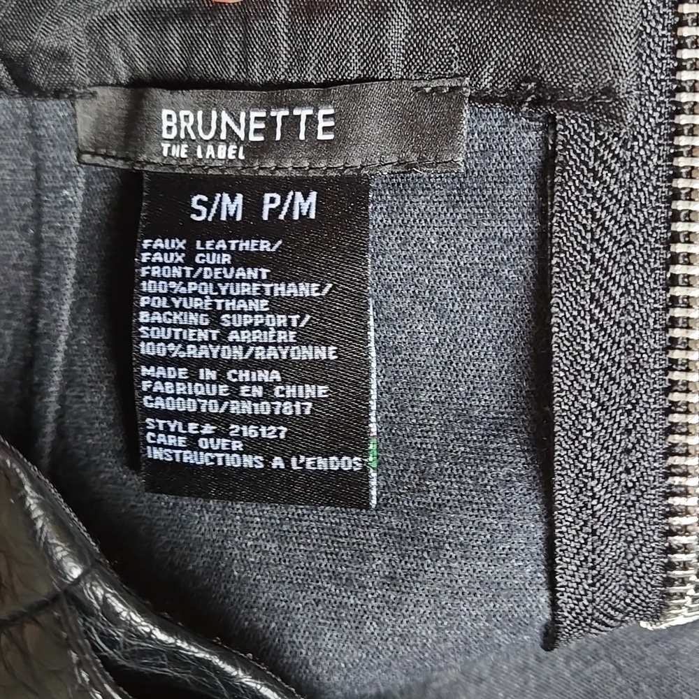 NWOT BRUNETTE THE LABEL FAUX LEATHER A-LINE SKIRT Size S/M - Picture 5 of 9